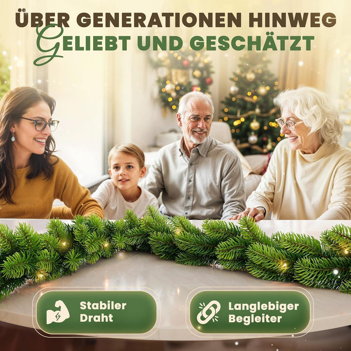 ArtiTree Weihnachtsgirlande künstlich – naturgetreu &amp; vielseitig, für innen &amp; aussen – in verschiede