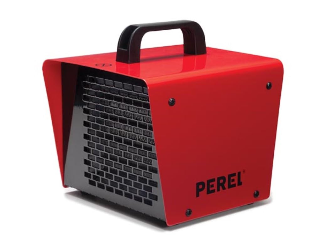 Perel Elektrischer Heizlüfter 2000W mit 2 Heizstufen und Thermostat, PTC-Heizelement, Kühlfunktion,