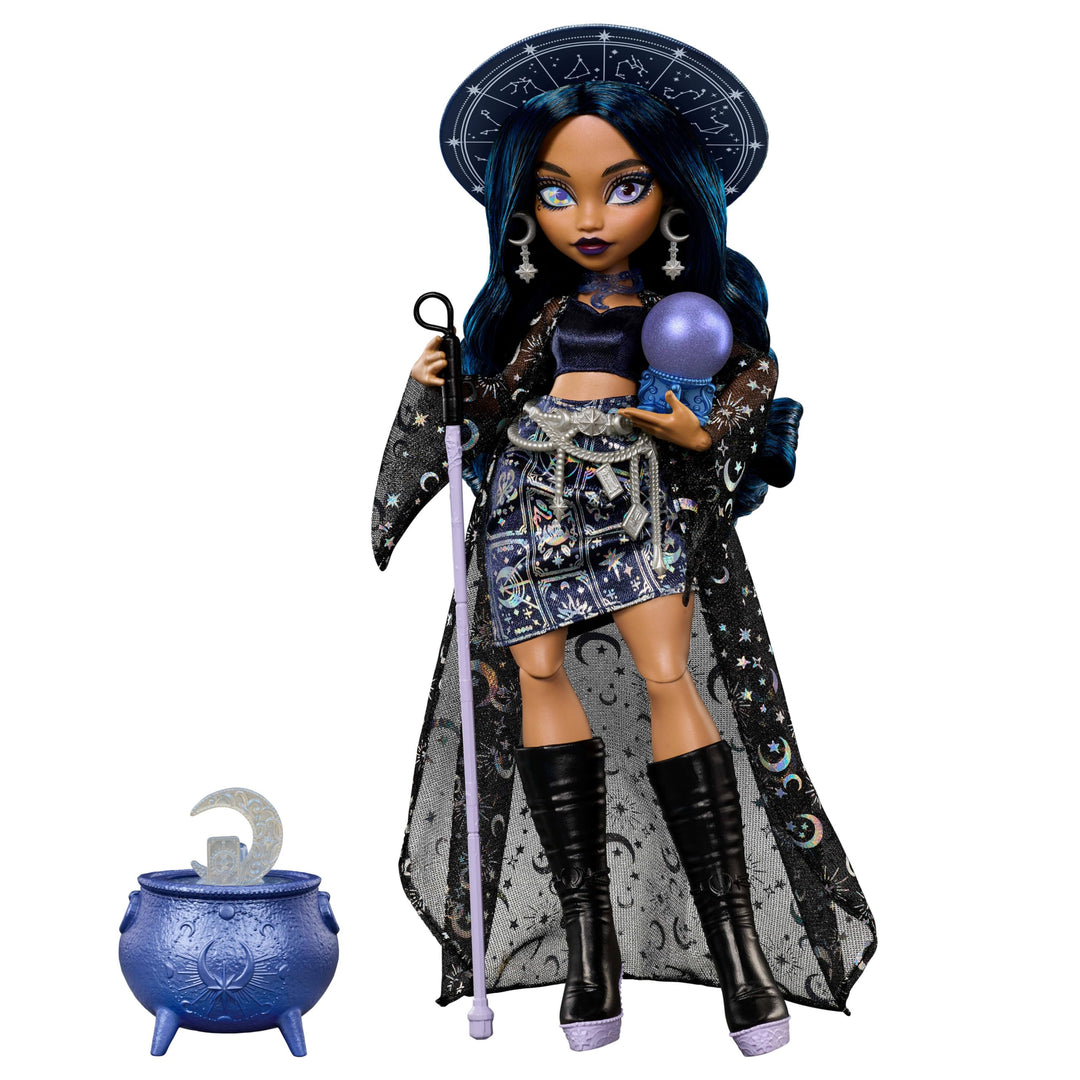 Monster High Puppe, Moonspell Magic by Wahrsager-Hexe Claire De Luna mit Überraschung im Kessel und