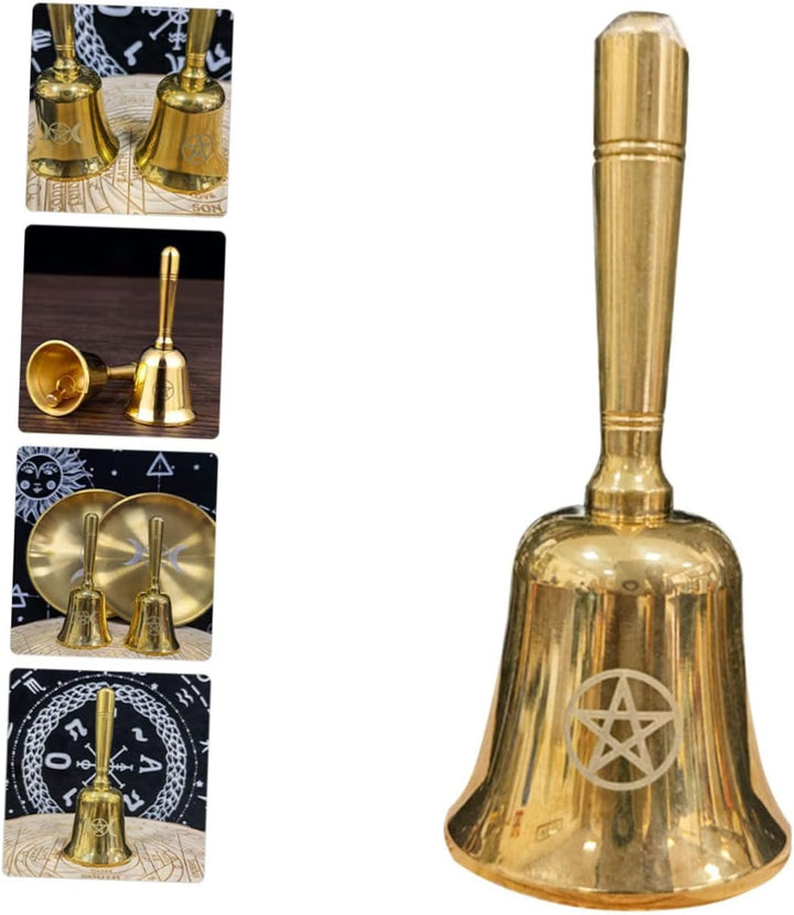 Rituelle Messing Handglocke Pentagramm Klein Langlebig für Meditation und Altardekoration 1, 1
