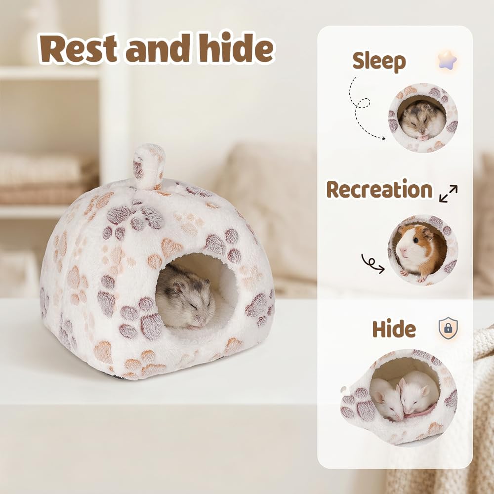 Meerschweinchen Höhle,Warme Ratten Kuschelhöhle für Kleintiere Weiss, Weiss