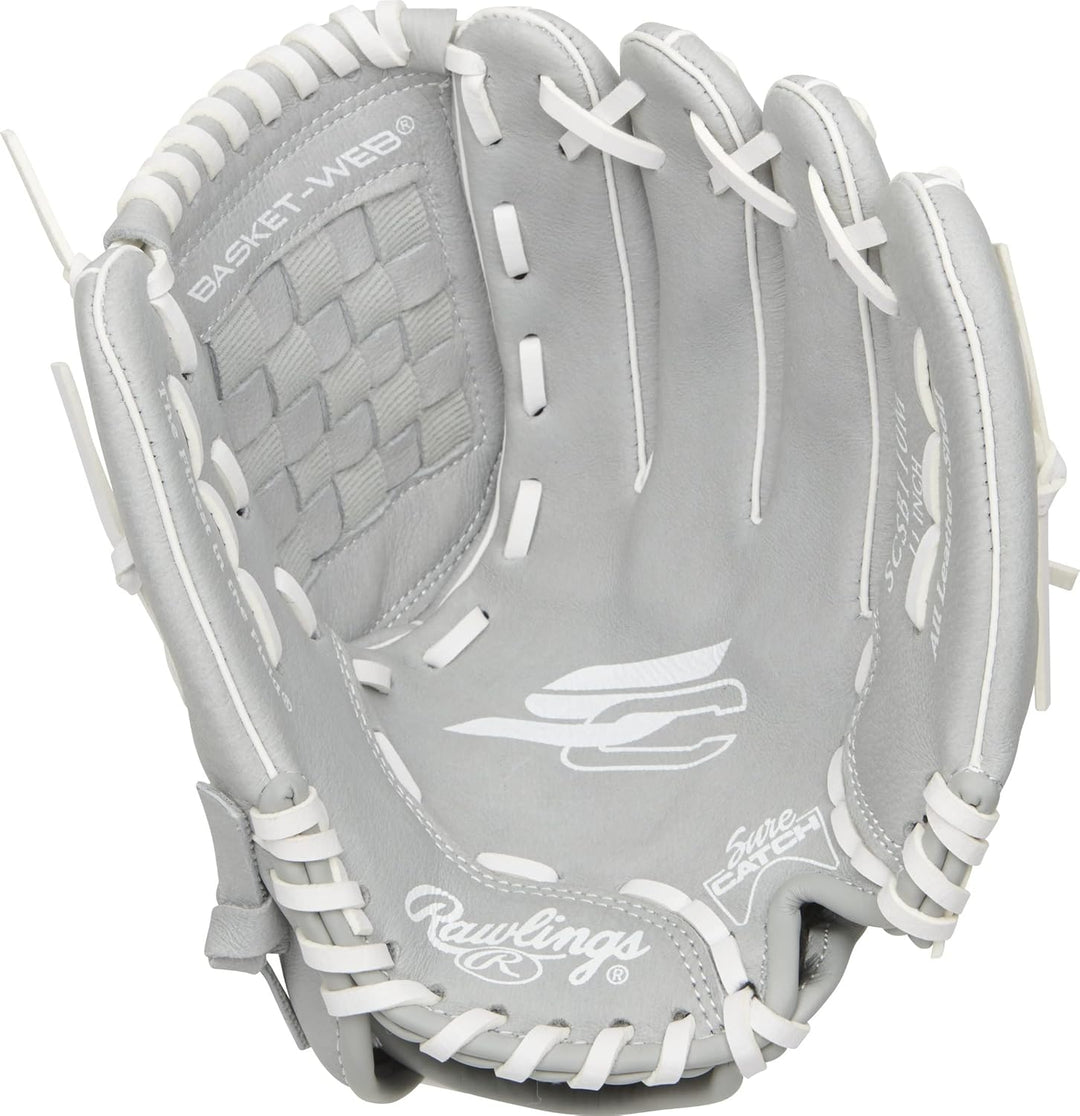 Rawlings Sure Catch Series Fastpitch Softball Glove, Basket Web, 11 inch, Right Hand Throw