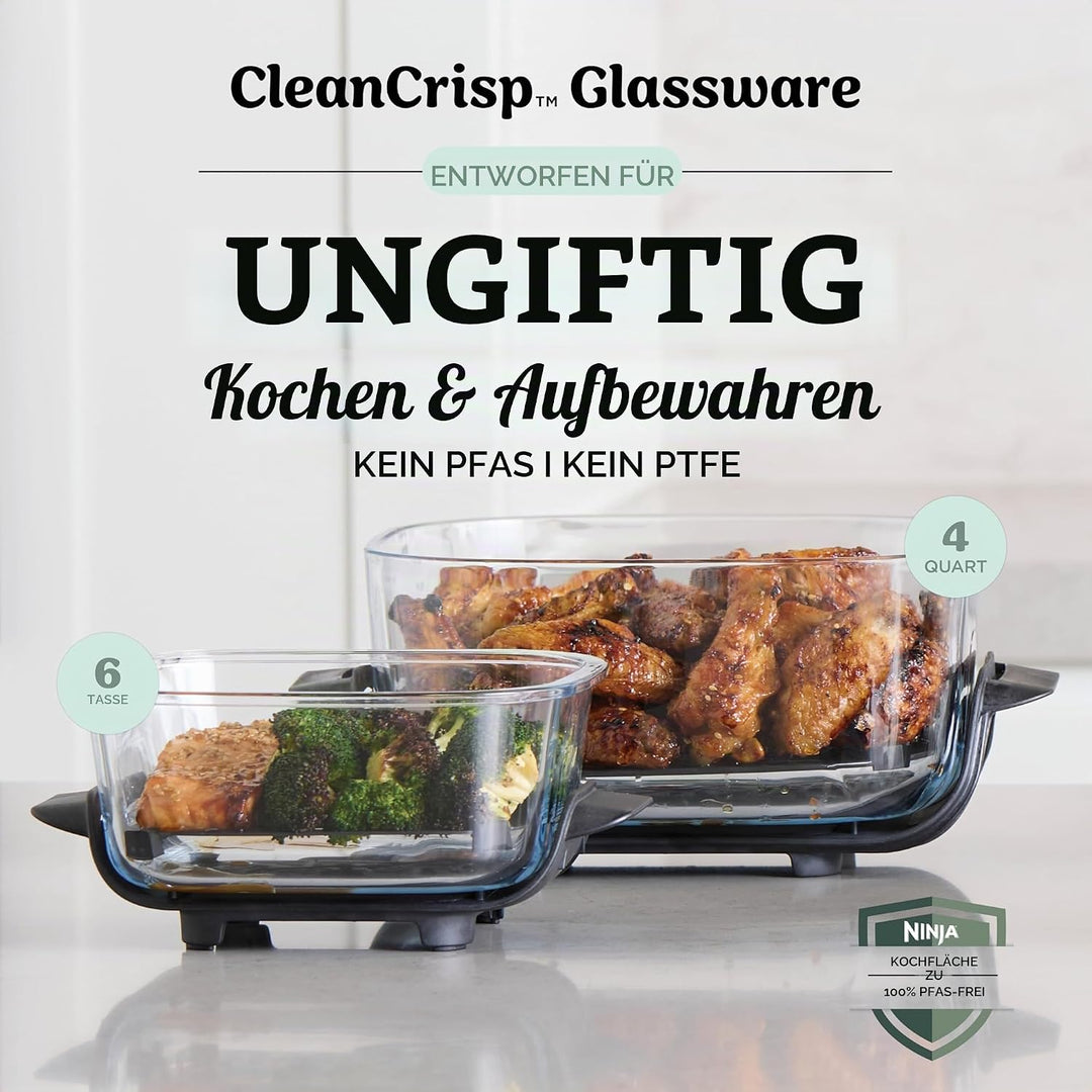Ninja Crispi Luftfritteuse, Mikrowellen-, Gefrierschrank- und spülmaschinengeeignet, tragbares Kochs
