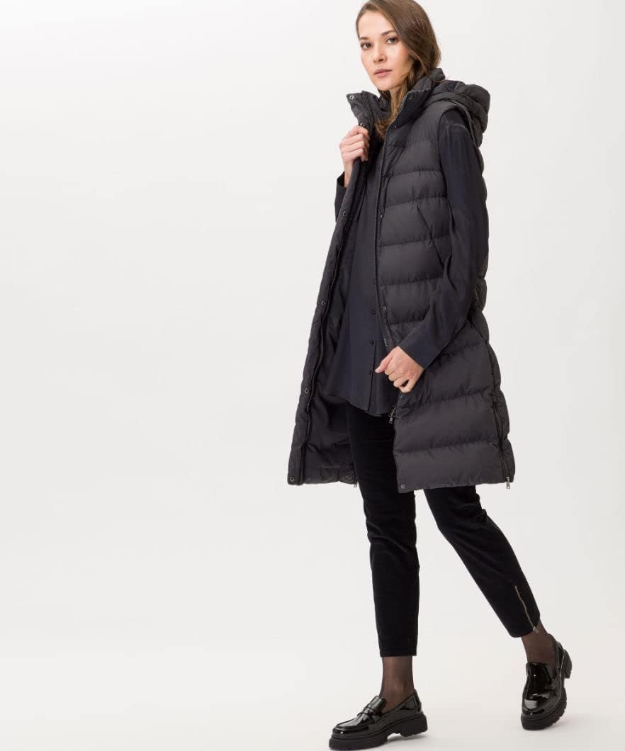 BRAX Damen Style Shakira S Structure Velvet Hose 26W / 34L Schwarz (Black 02), 26W / 34L Schwarz (Bl