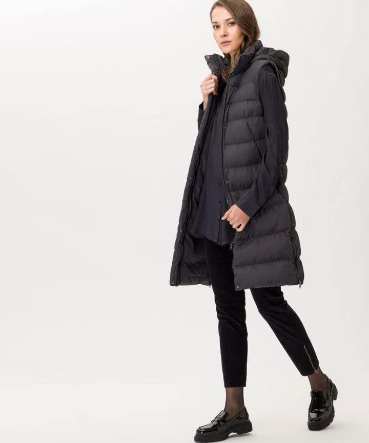 BRAX Damen Style Shakira S Structure Velvet Hose 26W / 34L Schwarz (Black 02), 26W / 34L Schwarz (Bl