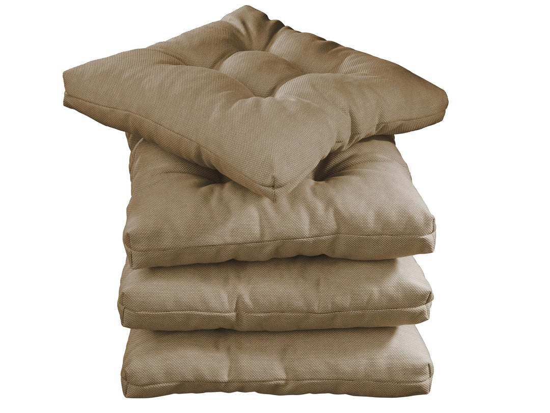 sleepling 4er Set Stuhlkissen 40x40 cm, Sitzkissen für Stuhl &amp; Bank 40 x 40 cm, Höhe 6 cm, Möbelstof