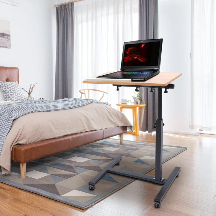 biusgiyeny Laptoptisch Höhenverstellbar Mobiler Betttisch auf Rollen Sofatisch Pflege Beistelltisch