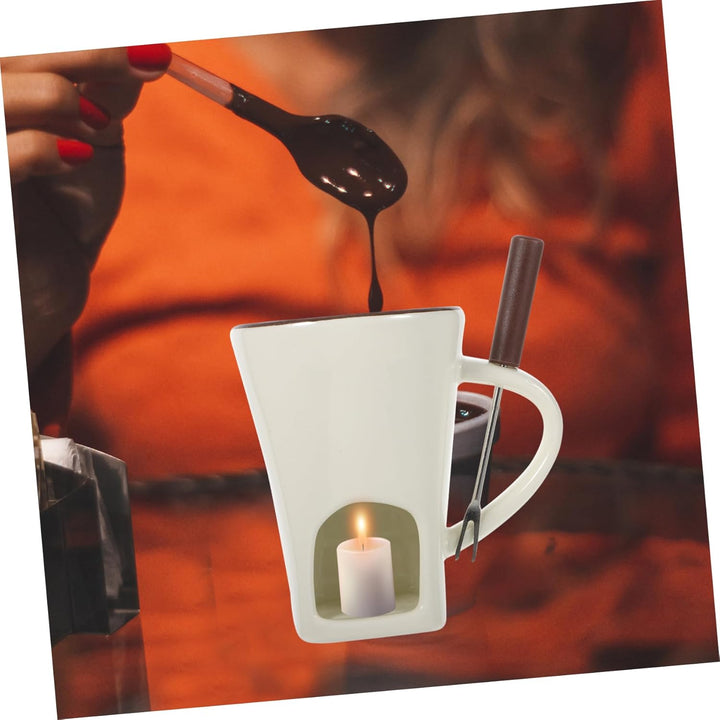 BESTonZON Eisbecher 1 Set Schokoladenfondue-Becher Keramik-Butterwärmer-Set Mini-Schmelz-Hot-Pot-Tas