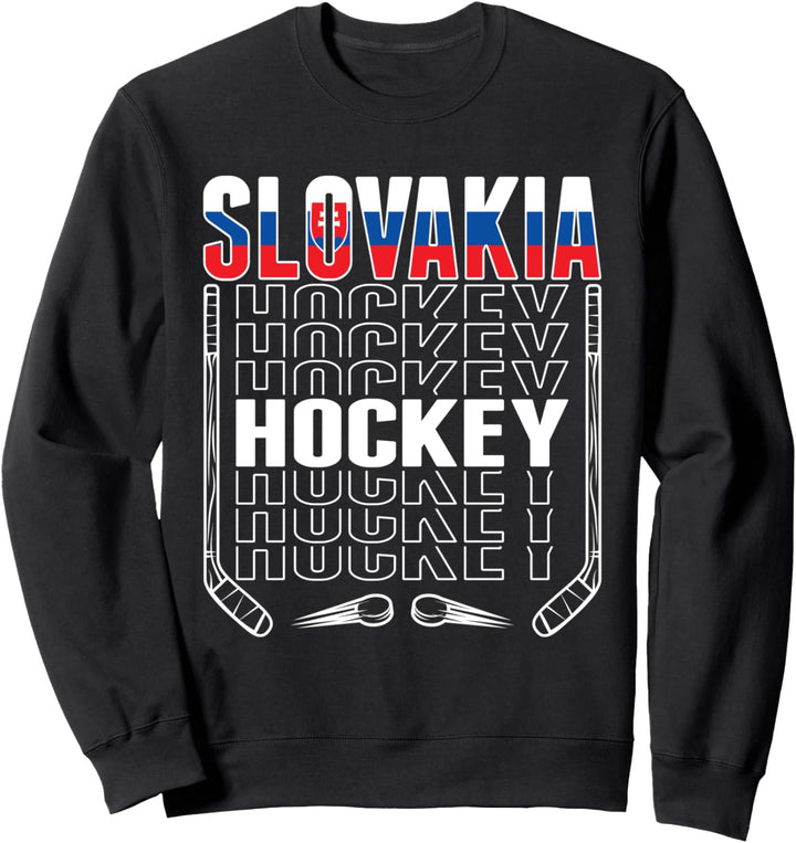 Slowakei Eishockey-Fans Trikot Slowakische Flagge Hockeyschläger Sweatshirt