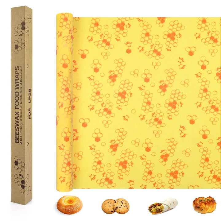 Bienenwachstücher Wachspapier 35 x 100 cm Natürlichem Biologisch abbaubares Wachstuch Wiederverwendb