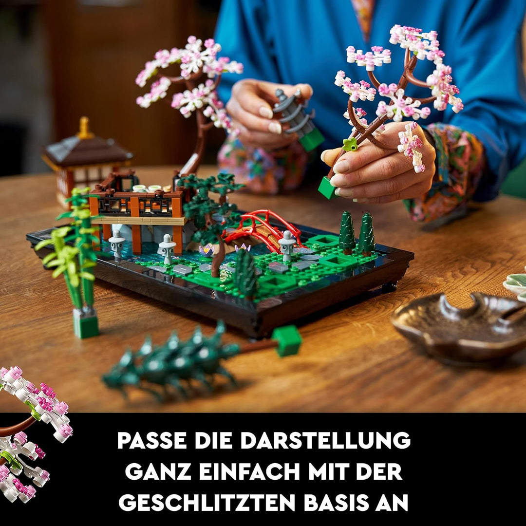 LEGO 10315 Icons Garten der Stille, Botanical Zen-Garten-Set für Erwachsene mit Lotusblumen, anpassb