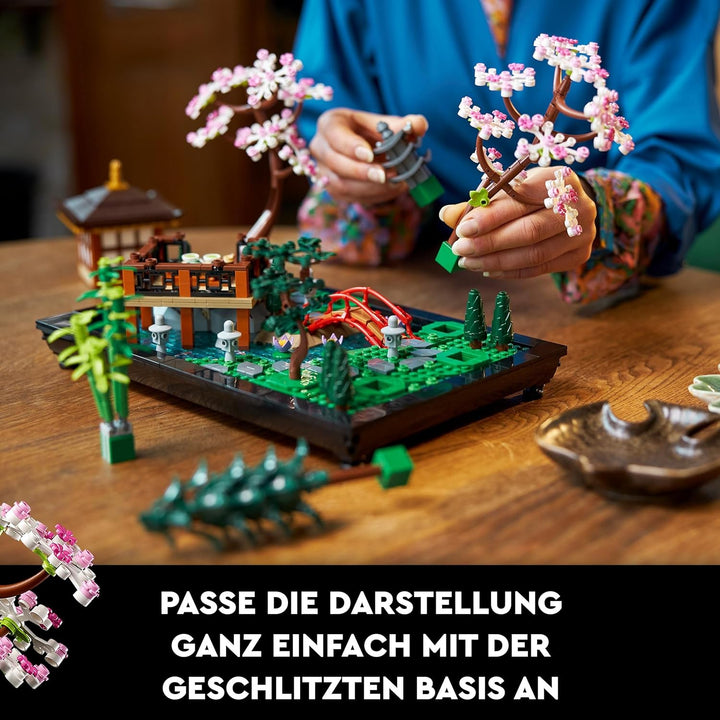LEGO 10315 Icons Garten der Stille, Botanical Zen-Garten-Set für Erwachsene mit Lotusblumen, anpassb