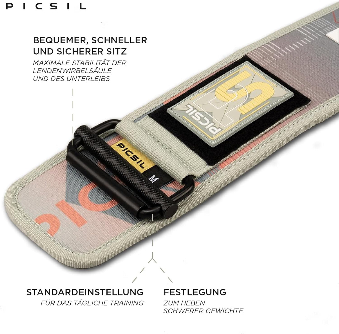 PICSIL - Lendenwirbelgurt Lockpro aus Neopren, Flexibler Support für Cross Training, Functional & Po