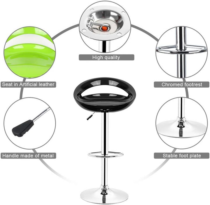 XDAILUYYDS Barhocker 2er Set aus ABS-Kunststoff, Minimalistische Leisure, Drehstuhl, Höhenverstellba