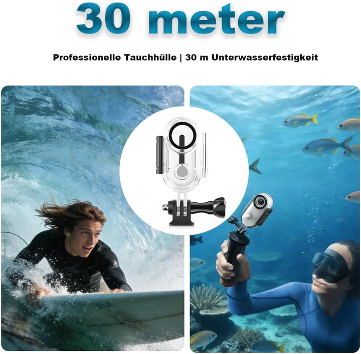 Winnes 4K Action Camera Mini Daumengrösse Sportkamera POV Kamera 4K WiFi Helm Action Camera Magnetmo