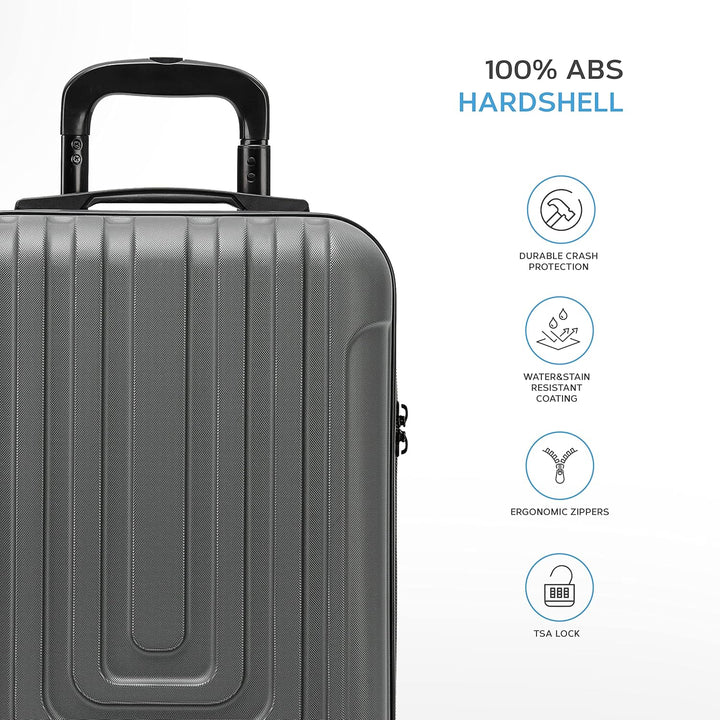 Flight Knight Premium Lightweight Hartschalenkoffer - 8 Spinner-Rader - TSA-Schloss & USB-Anschluss