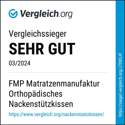 FMP Matratzenmanufaktur Orthopädisches Nackenstützkissen viscoelastisches Kissen, Visco Kopfkissen,