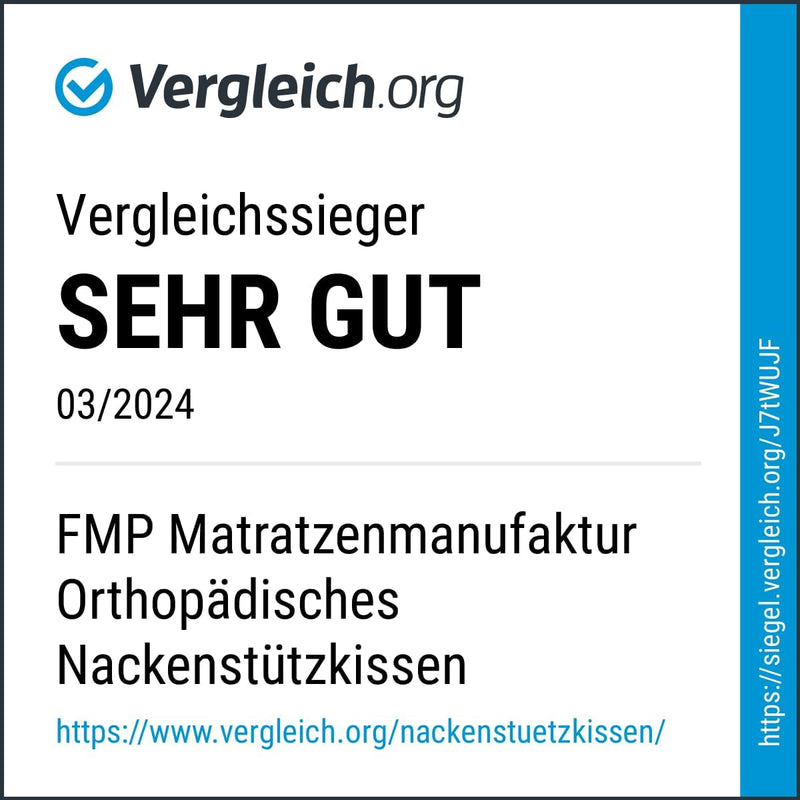FMP Matratzenmanufaktur Orthopädisches Nackenstützkissen viscoelastisches Kissen, Visco Kopfkissen,