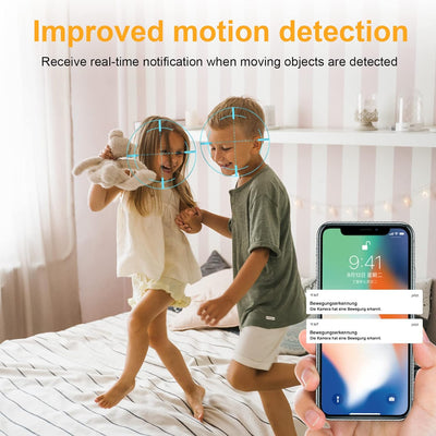 ANTELA 1080P WLAN IP Kamera Überwachungskamera Innen 2,4GHz/5GHz WiFi, 355°/90° Schwenkbare, 2-Wege-