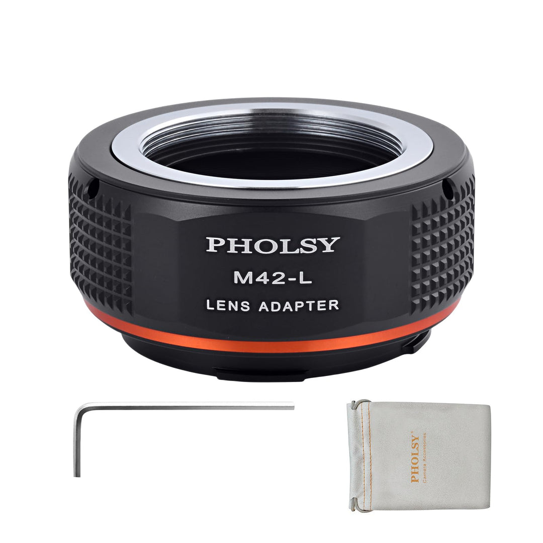PHOLSY Objektivadapter für M42 42mm Schraubmontage-Objektiv und L Mount Kameragehäuse Konverter Komp