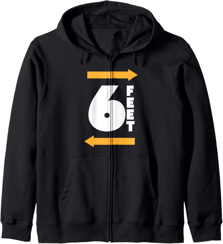 Bleiben Sie 6 Fuss entfernt FT Social Distancing Antisozial Kapuzenjacke