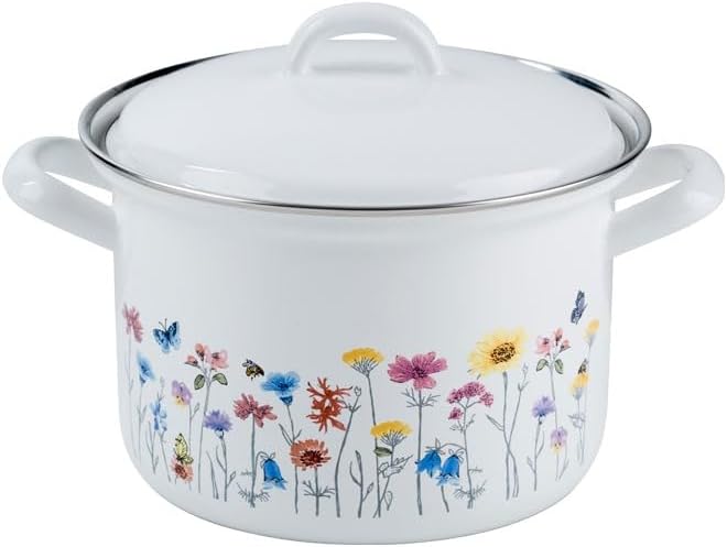 Riess, 0558-070, Emaill-Set, Topfset 5-TLG, bestehend aus Fleischtöpfe 16, 20 und 22 cm, Kasserolle