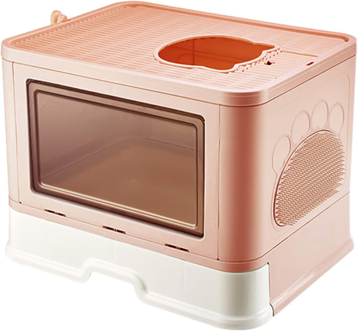 Homewell Katzentoilette mit Deckel und Schaufel, Katzenklo Schrank Schublade Design, Multifunktional