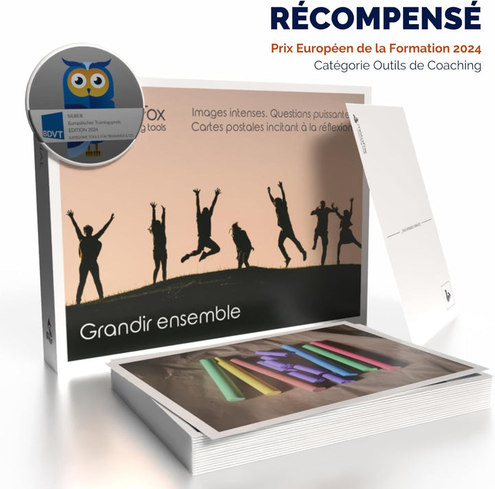 metaFox | Pack de cartes postales Grandir ensemble | 52 cartes pour le coaching et consolidation d'é
