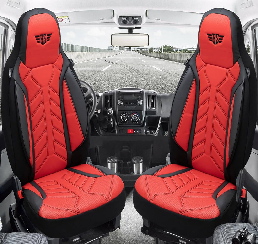 BREMER SITZBEZÜGE Mass Sitzbezüge Schonbezüge für Ford Fiesta MK 7 DPL502 DPL502 - Schwarz/Rot Fiest