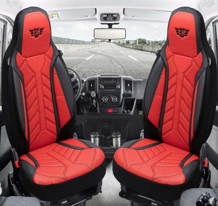 BREMER SITZBEZÜGE Mass Sitzbezüge Schonbezüge für Ford Fiesta MK 7 DPL502 DPL502 - Schwarz/Rot Fiest