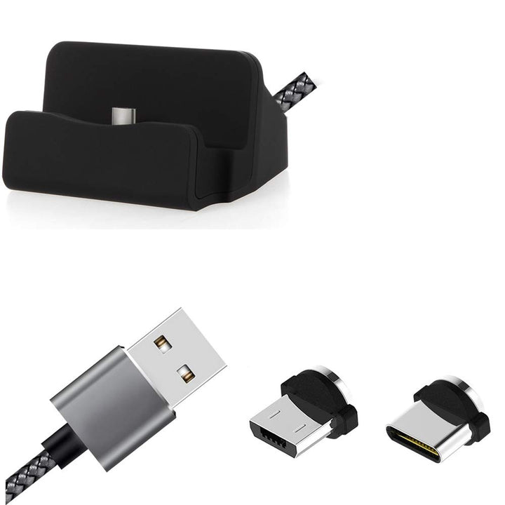 K-S-Trade Dockingstation Für Cubot Pocket Hochwertige Docking Station Ladestation Synch-Station Tisc