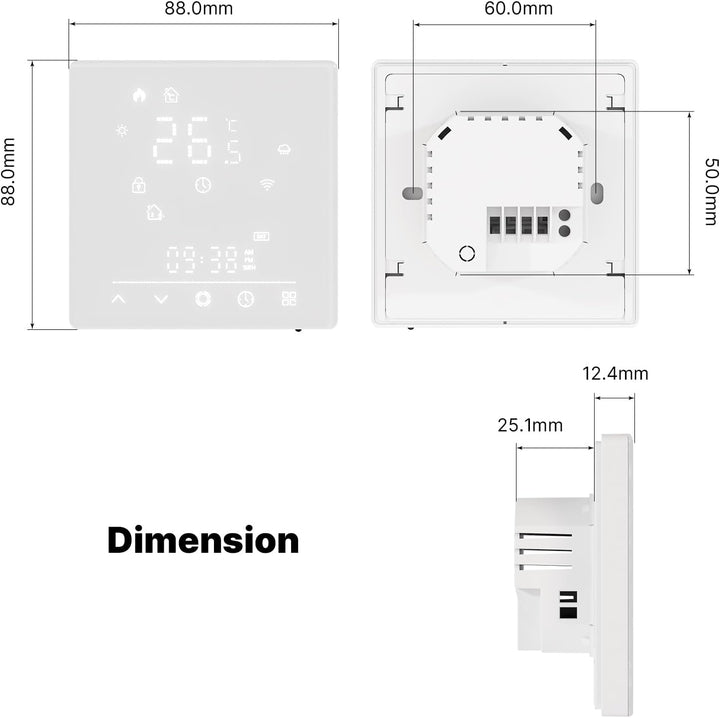 MOES Matter Smart Thermostat für Boiler, WLAN Raumthermostat Programmierbares Kompatibel mit Apple H