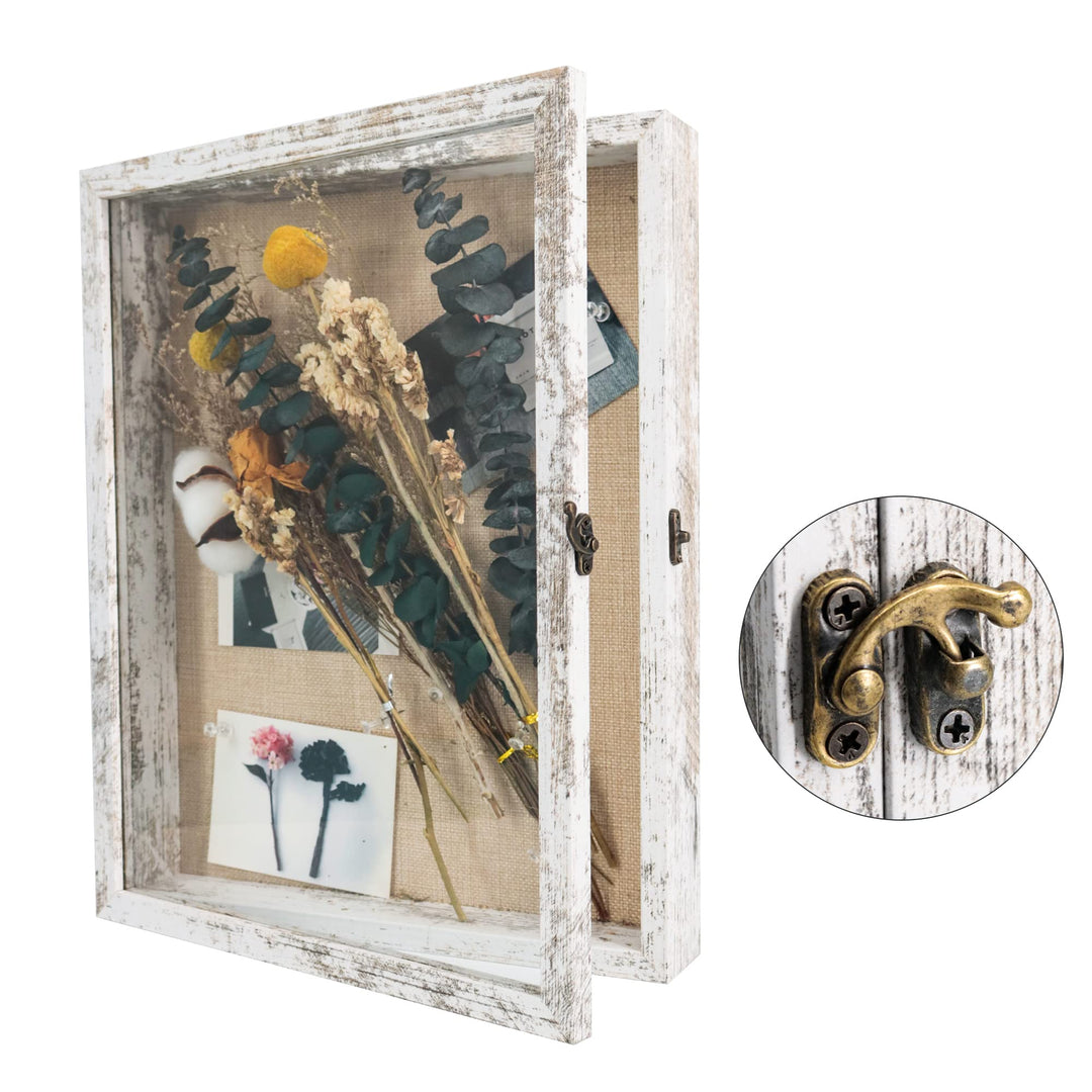 GraduatePro Shadow Box Rahmen Vitrine mit Leinenrückseite, Bilderrahmen Hochzeitsstrauss Erinnerungs