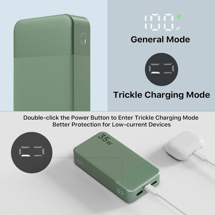 NOBIS Power Bank, Powerbank 20000mAh, 35W Externe Handyakkus Fast Charging, Externer Akku with C to