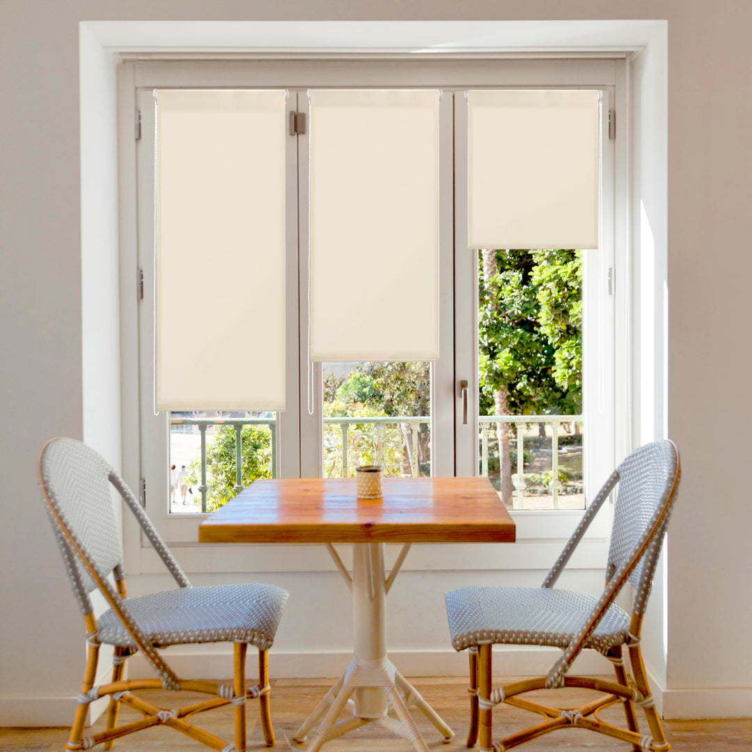 Blindecor Aure | Lichtdurchlässiges Rollos für Fenster und tür ohne bohren mit klämmträger - Beige,
