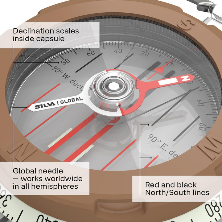 Silva Kompass Expedition Global - Kompass Schwarz M, Schwarz M