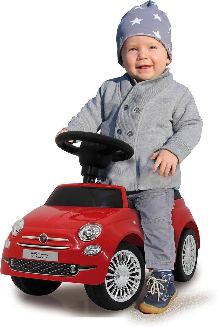 JAMARA 460326 - Rutscher FIAT 500 rot - offiziell lizenziert, Kofferraum unter der Sitzfläche, Schub