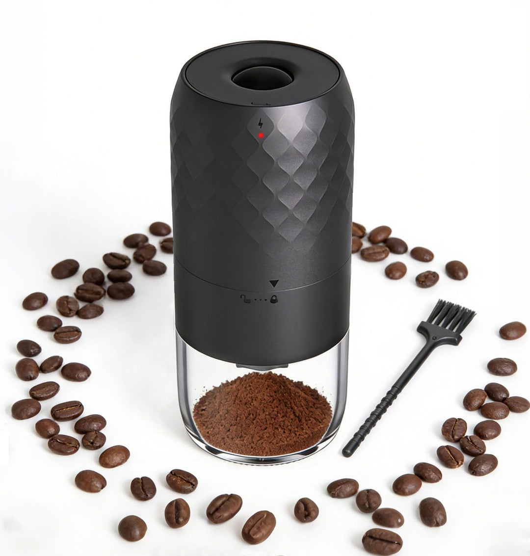 Elektrische Kaffeemühle Tragbar - Kegelmahlwerk mit 5 einstellbaren Mahlgraden, USB-C-Schnellladung