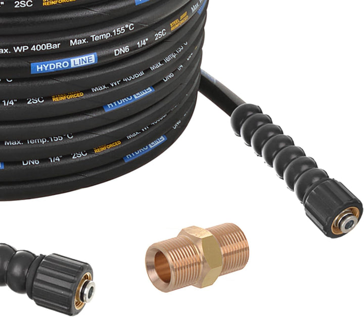 20m 400bar 155° DN6 Profi M22x1,5 Hochdruckschlauch für Hochdruckreiniger kompatibel mit Kärcher HD