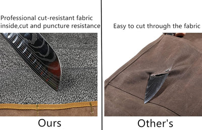 Professionelle Kochmessertasche mit schnittfestem Material, strapazierfähigem, gewachstem 16-Unzen-S