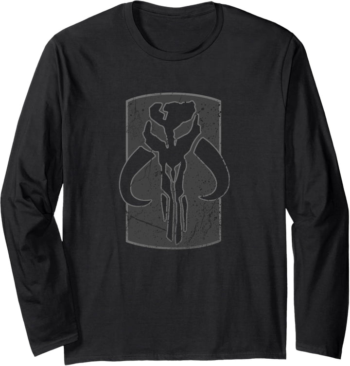Star Wars Mandalorian Warriors Skull Tusk Clan Logo Langarmshirt