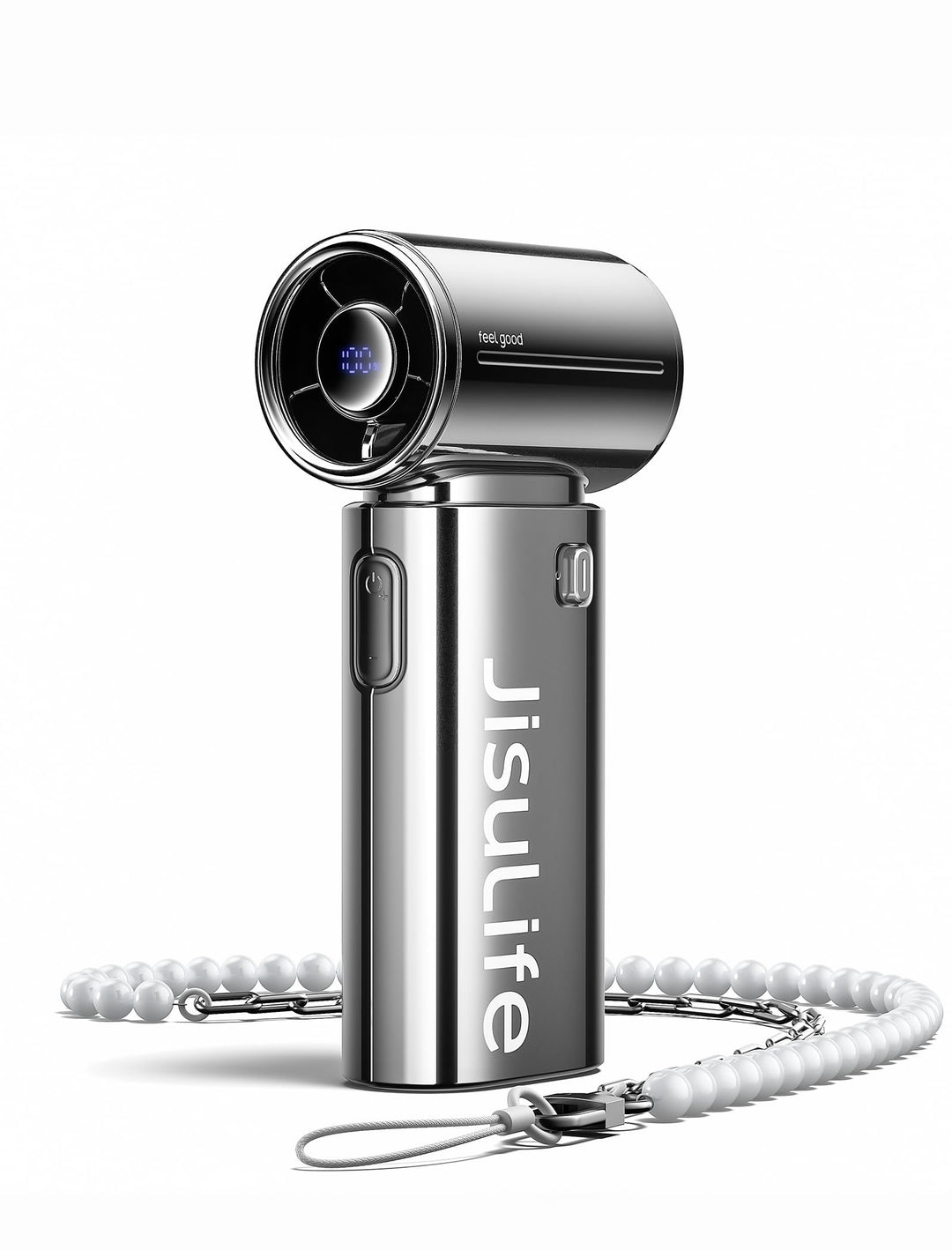 JISULIFE Tragbarer Handventilator, Turbo-Power [18 Stunden Maximale], 5-Gang-Wind, 5000 mAh wiederau