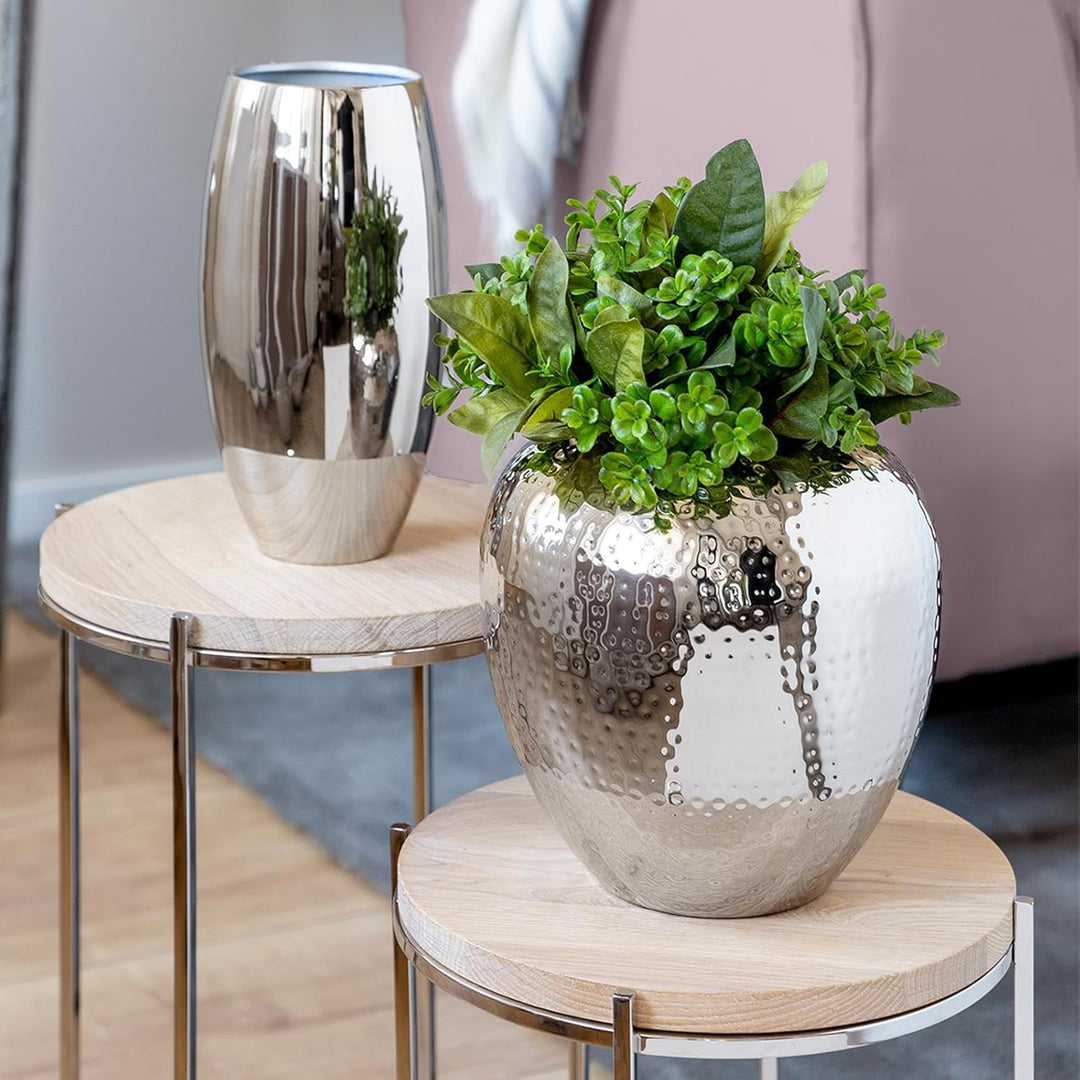 Fink 157014 LOSONE Vase, Edelstahl 25cm Silberfarben / Vernickelt, 25cm Silberfarben / Vernickelt