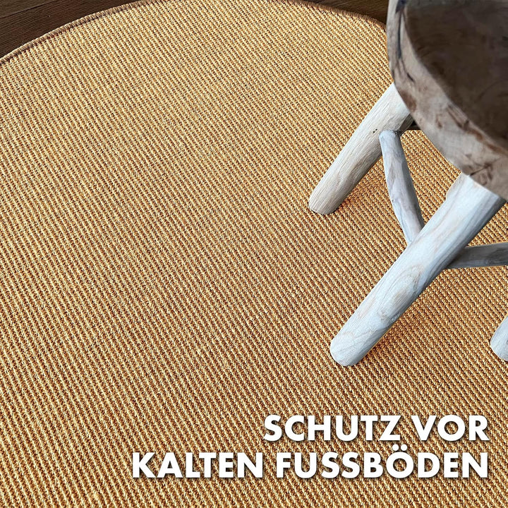 Floordirekt Katzen Kratzmatte rund 120cm Ø aus Natur Sisal Kratzteppich Kratzmöglichkeiten für Katze
