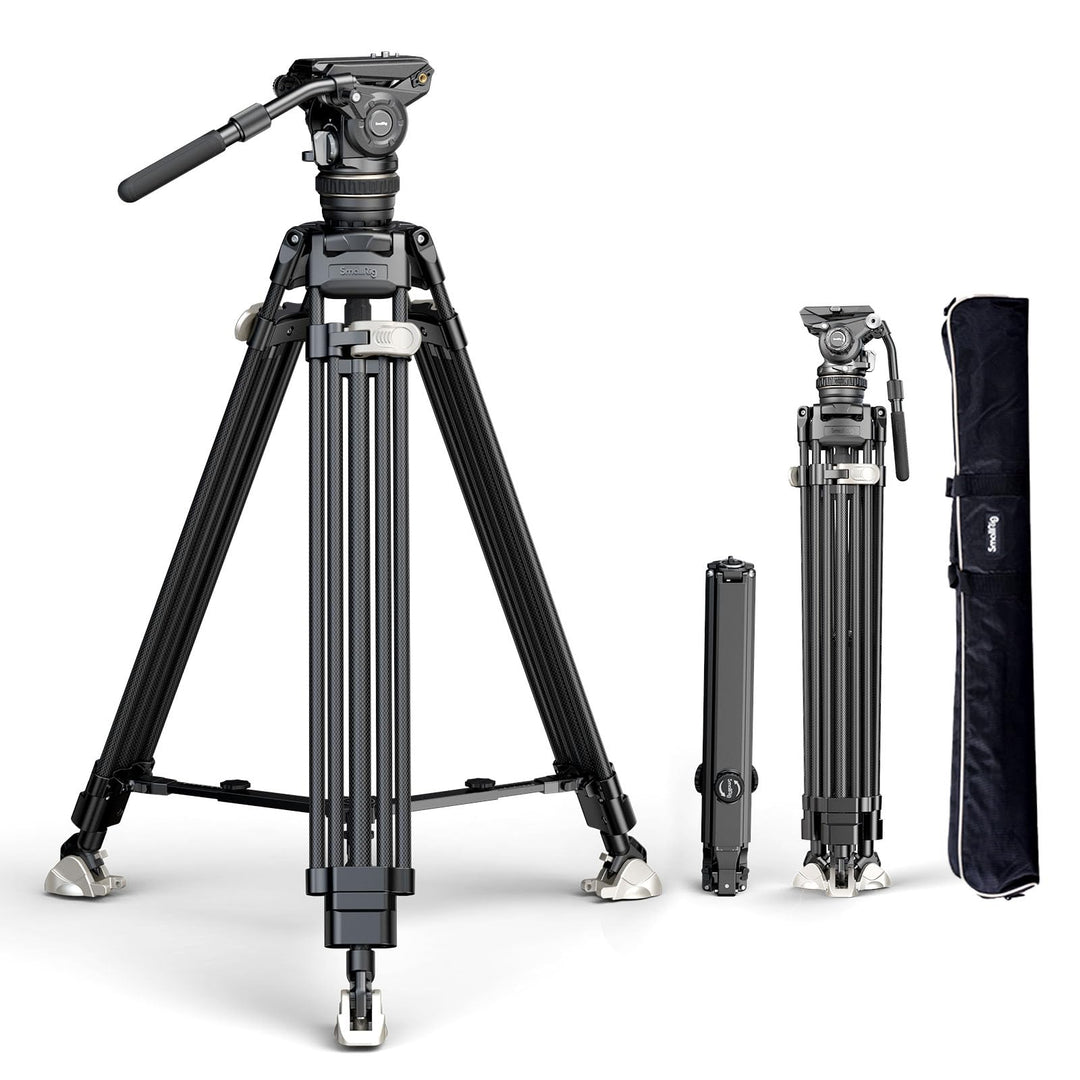 SMALLRIG AD-120 FreeBlazer Carbonfaser Videostativ Kit, 77" Videostativ mit 6 Stufigem Gegengewicht,