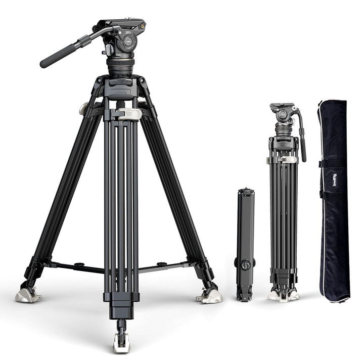 SMALLRIG AD-120 FreeBlazer Carbonfaser Videostativ Kit, 77" Videostativ mit 6 Stufigem Gegengewicht,