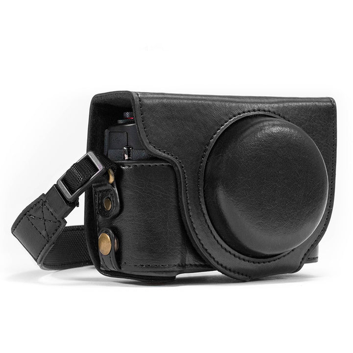MegaGear Leder Kameratasche für Canon PowerShot G7X Kamera (Schwarz), Schwarz
