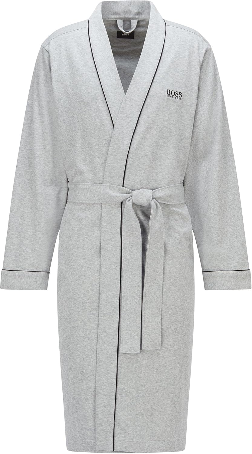 BOSS Hugo Boss Herren Bademantel Kimono BM 10121122 02, Einfarbig S Grau (Medium Grey 33), S Grau (M