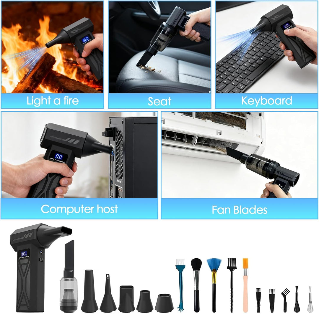 2-in-1 Elektrische Staubgebläse Staubsauger 150000 U/min 4-Gang Einstellbare Electric Air Duster Geb