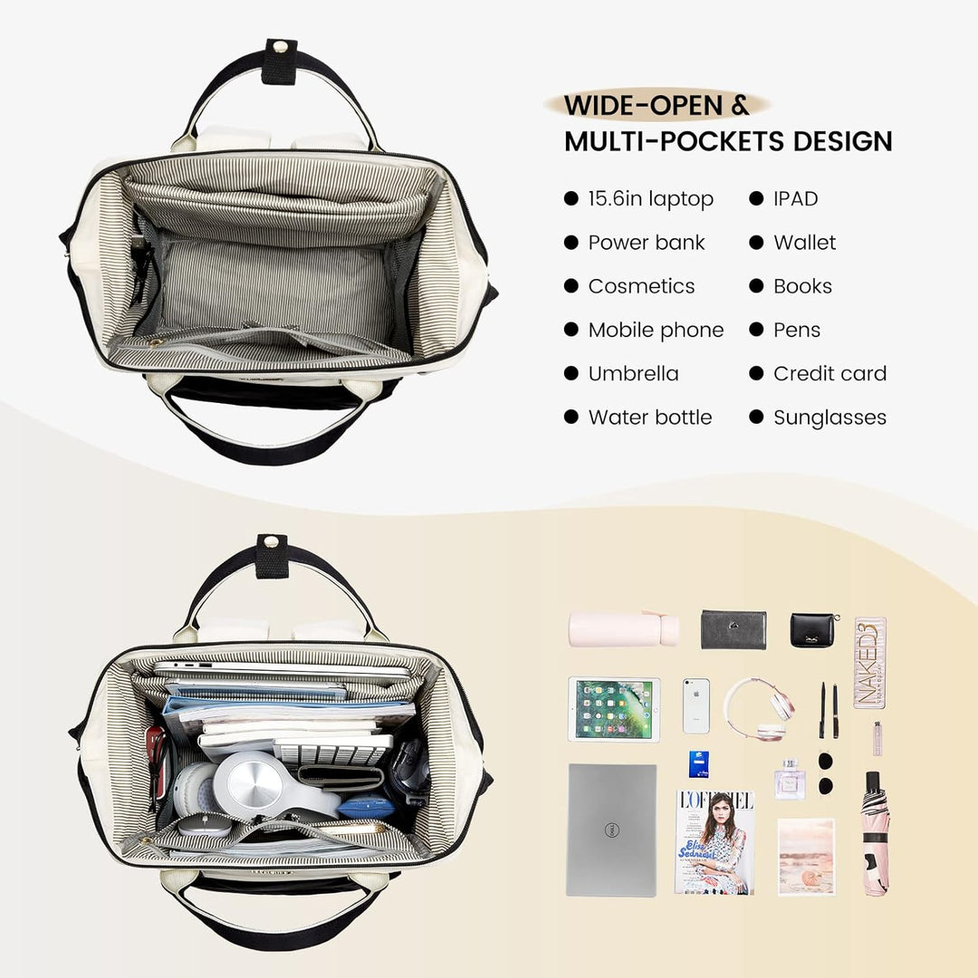 LOVEVOOK Backpack Women Handtasche 2 in 1 Wasserdichter Notebook Handgepäck Reiserucksack mit 15,6 Z